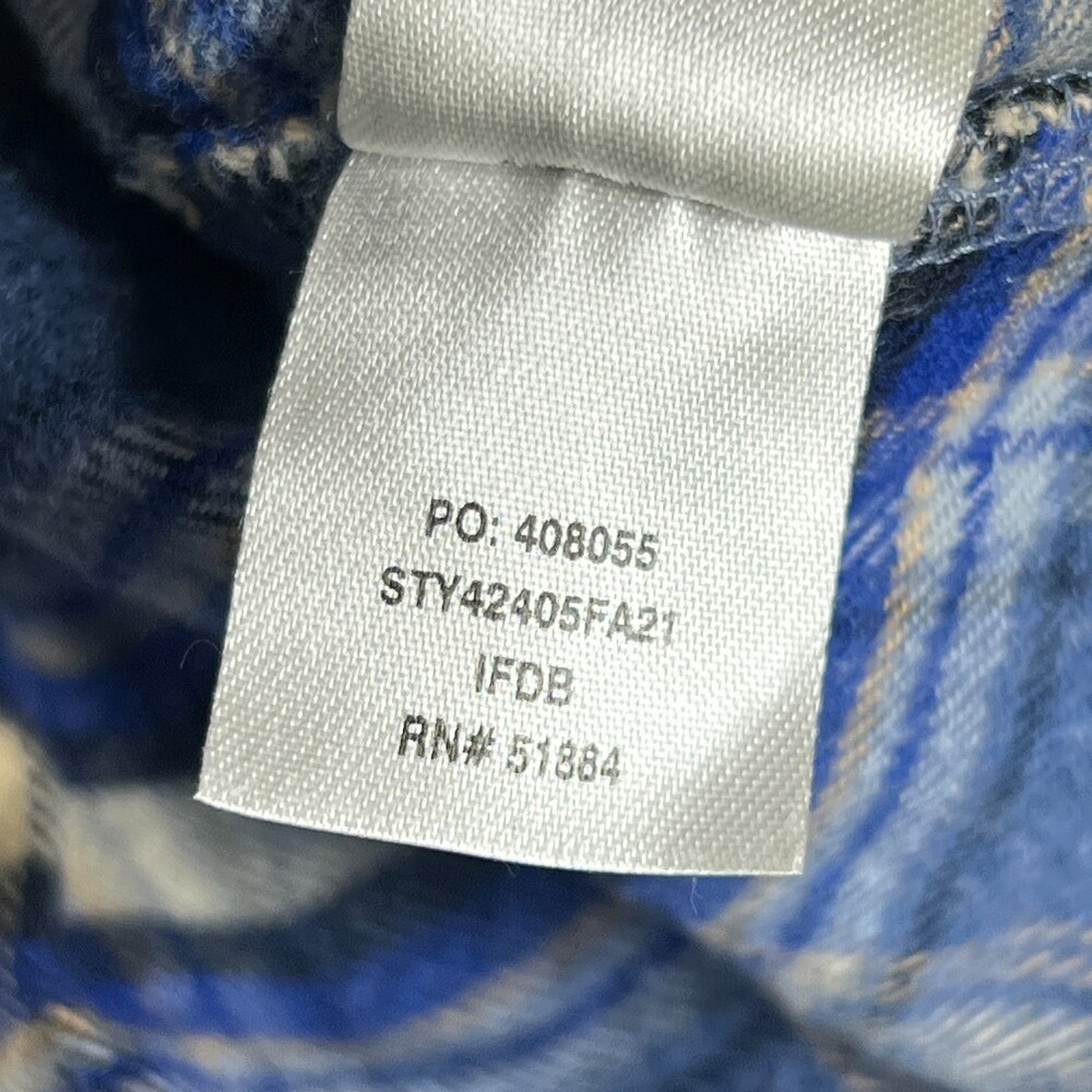 Patagonia Shirt Womens L Blue Plaid Long Sleeve Button Up Pockets Cotton Flannel - Picture 8 of 11